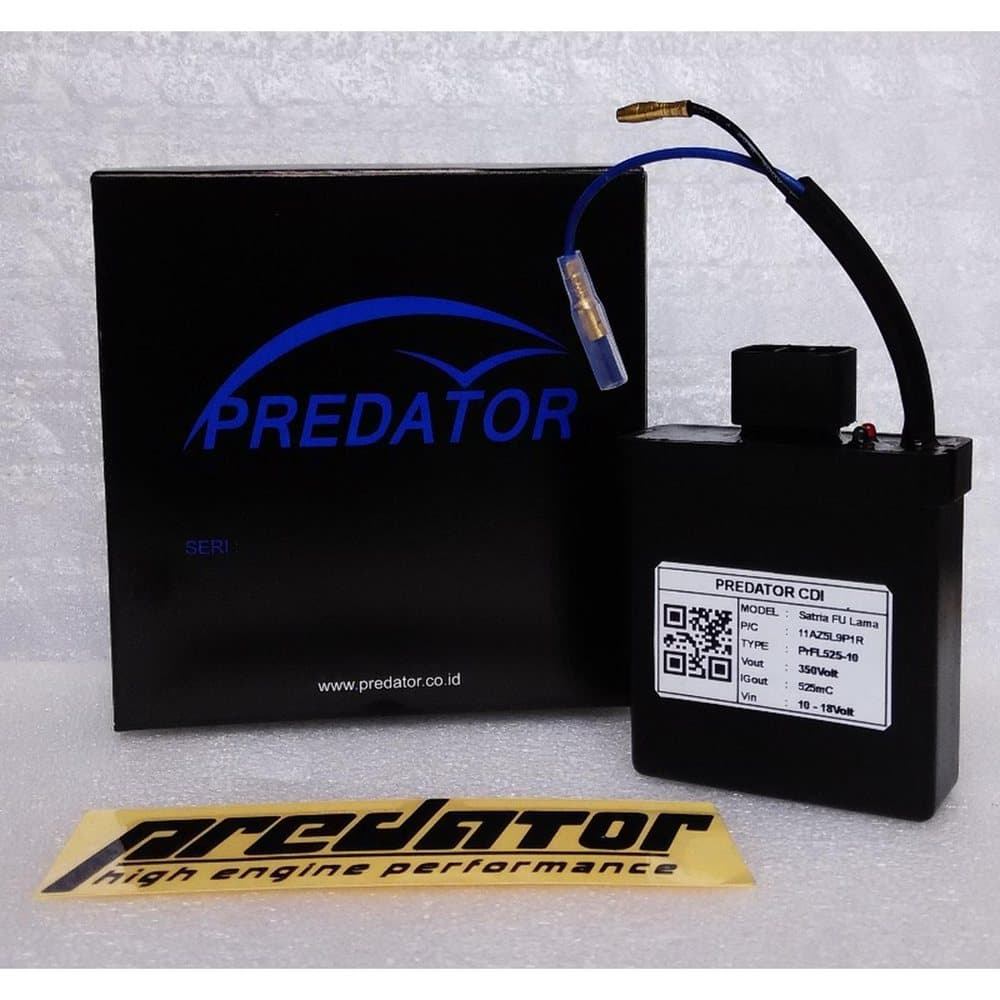 Modul CDI Predator dengan kotak kemasan Predator dan stiker